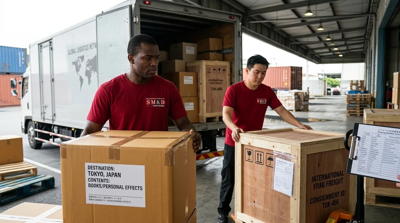 Smooth Move & Delivery international movers preparing belongings for overseas coordination.