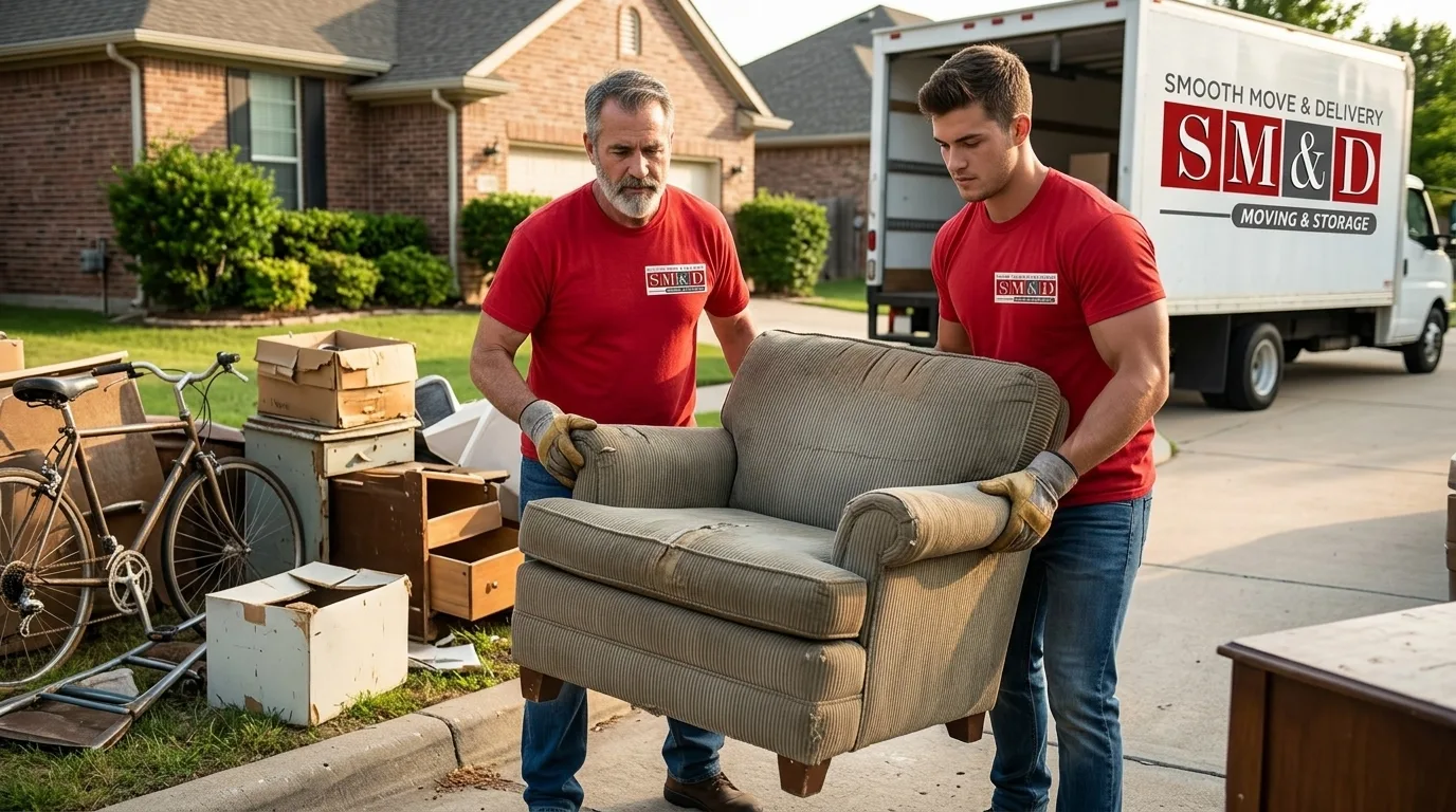 Smooth Move & Delivery junk removal crew hauling unwanted furniture and items.