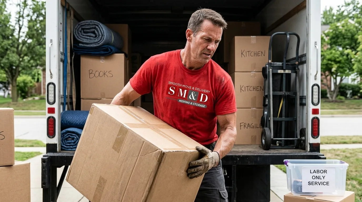 Smooth Move & Delivery labor only movers loading or unloading heavy items.