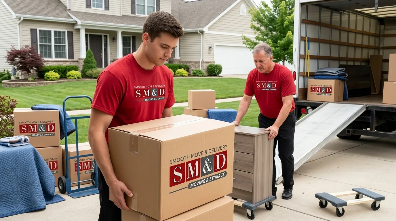 Smooth Move & Delivery residential movers protecting a home move.