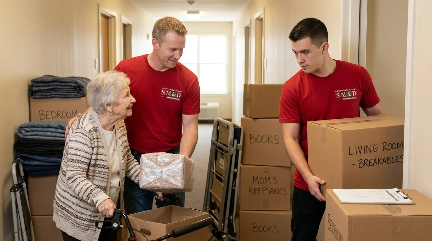 Smooth Move & Delivery senior movers providing supportive moving help.