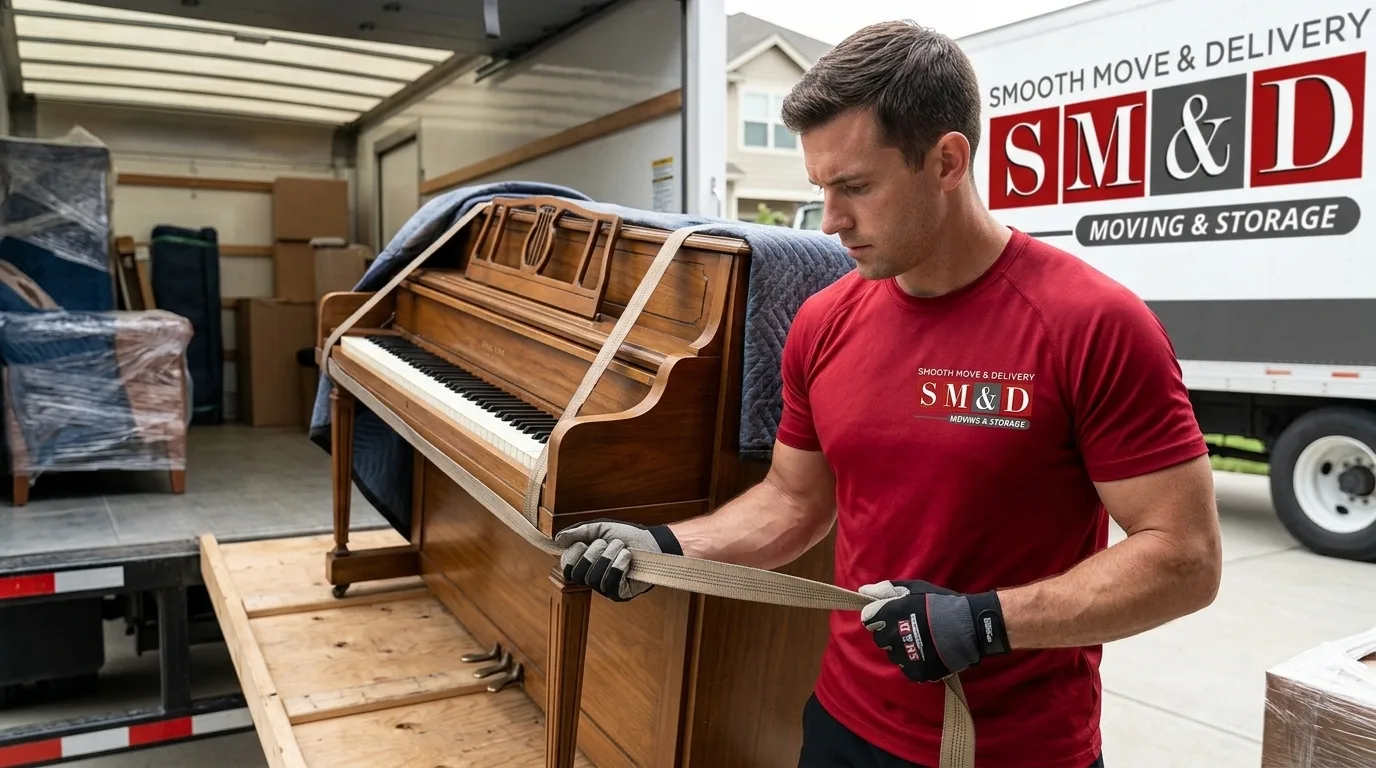 Smooth Move & Delivery specialty movers handling an oversized game-room item.